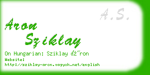 aron sziklay business card